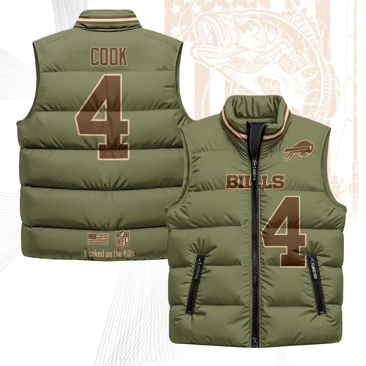 Buffalo Bills Fishing Unisex Puffer Vest