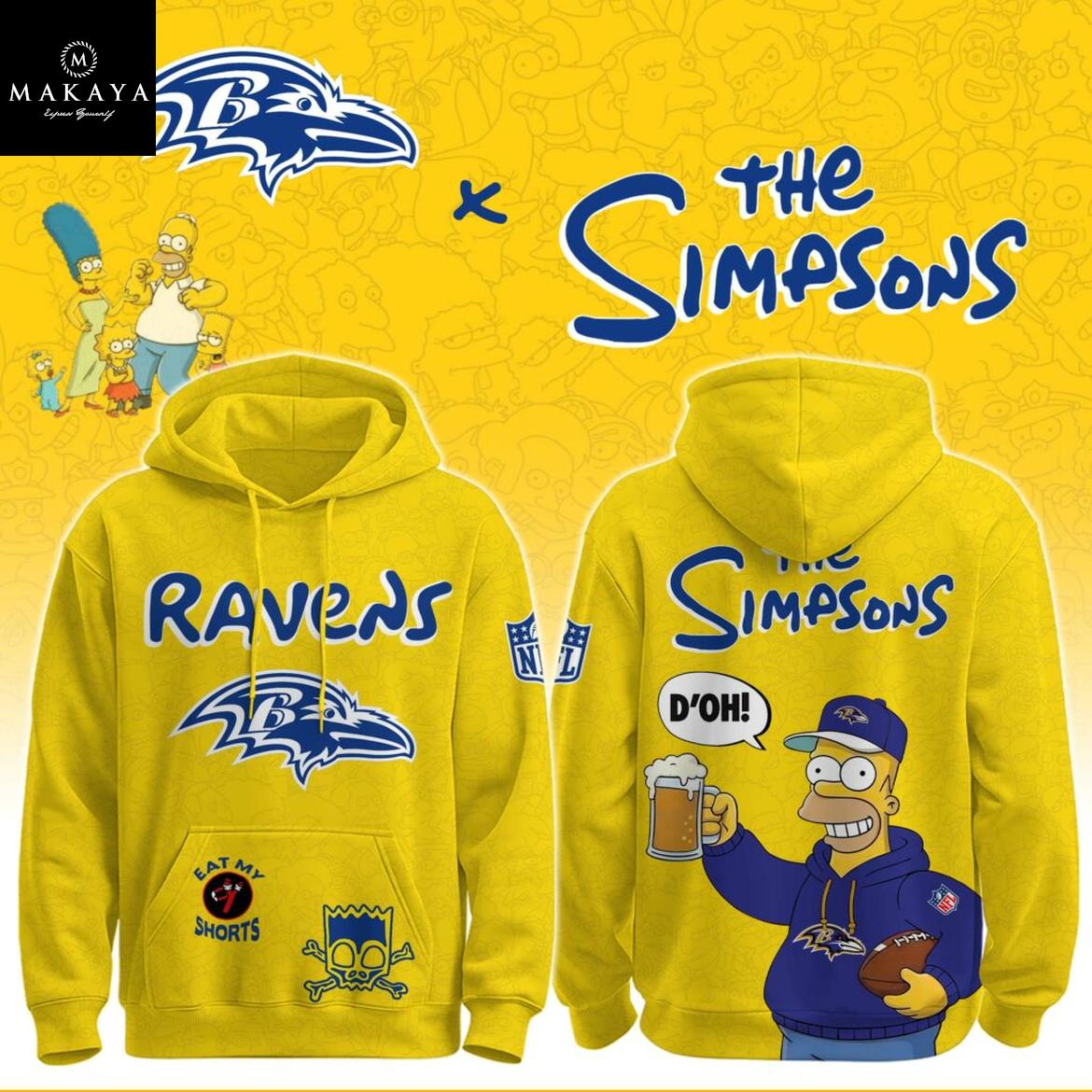 Baltimore Ravens The Simpsons NFL Crossover 2025 Hoodie T-Shirt