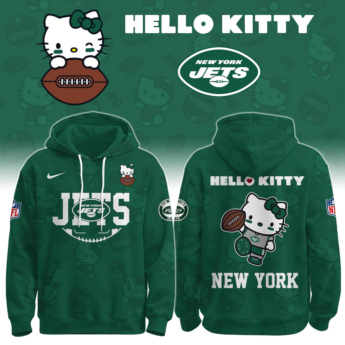 NY Jets Special Hello Kitty Limited Edition Hoodie