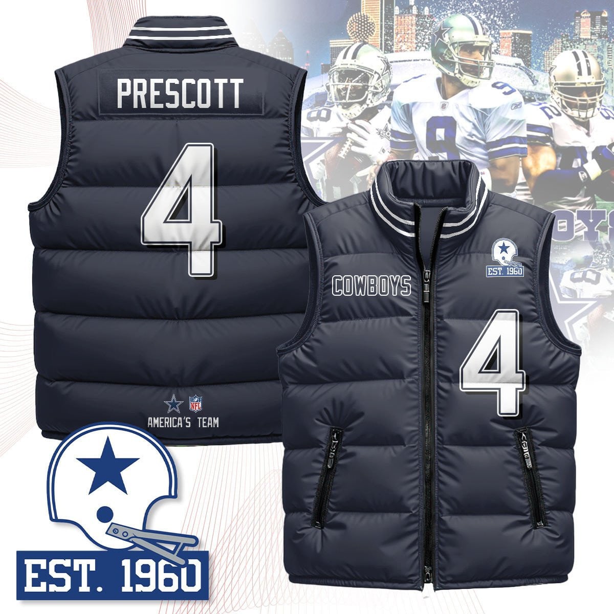 Dallas Cowboys Unisex Puffer Vest