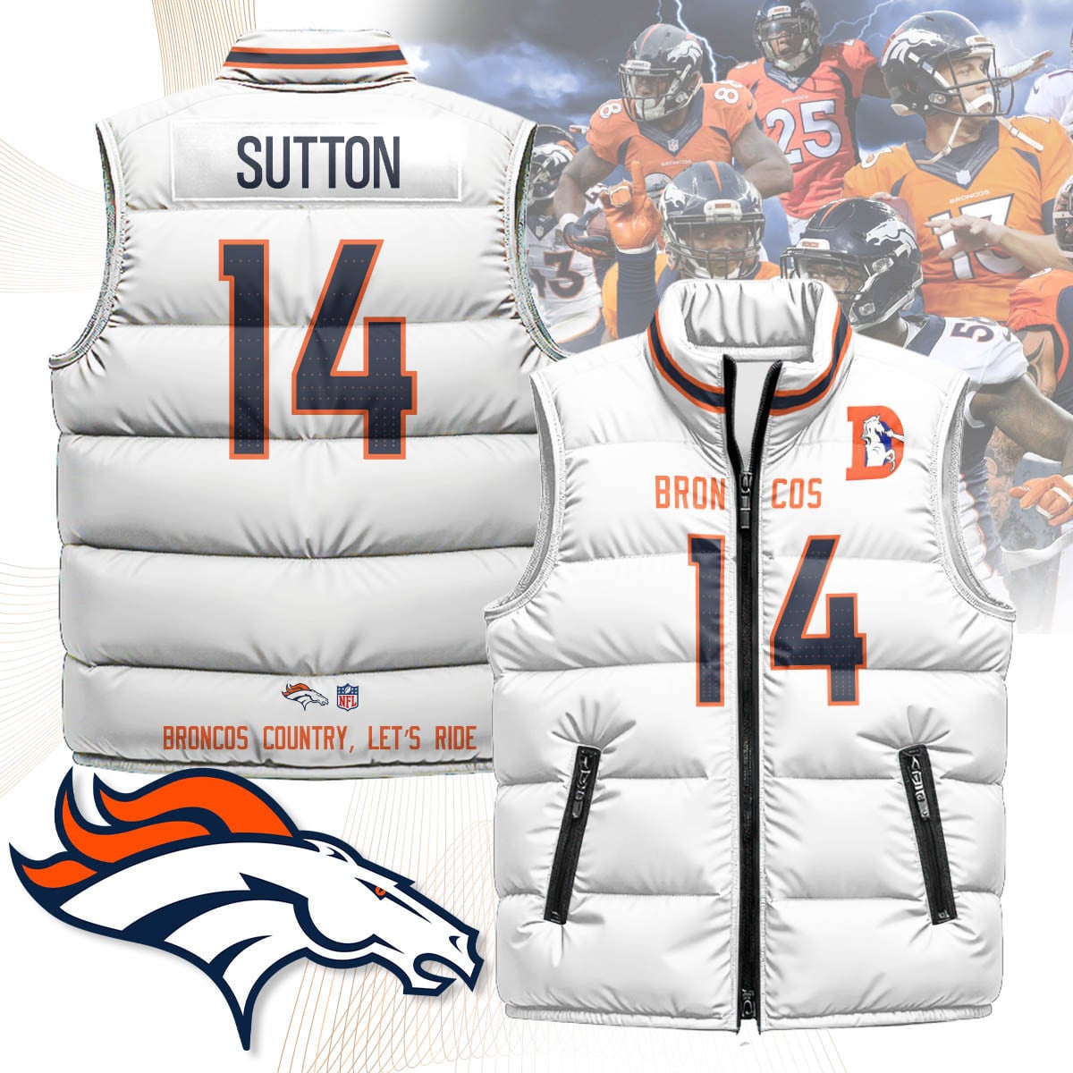 Denver Broncos Unisex Puffer Vest