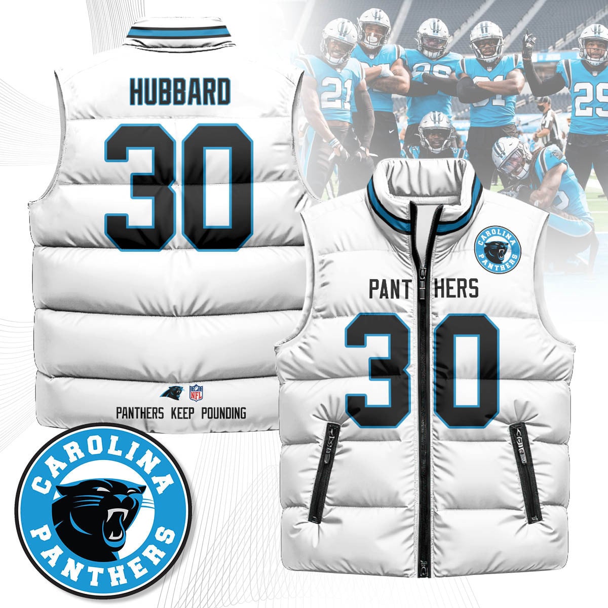 Carolina Panthers Unisex Puffer Vest