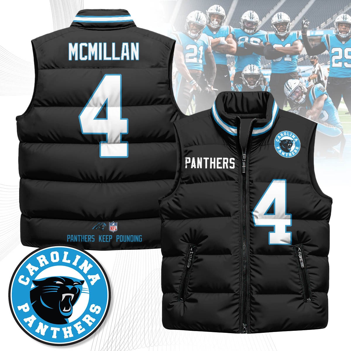 Carolina Panthers Unisex Puffer Vest