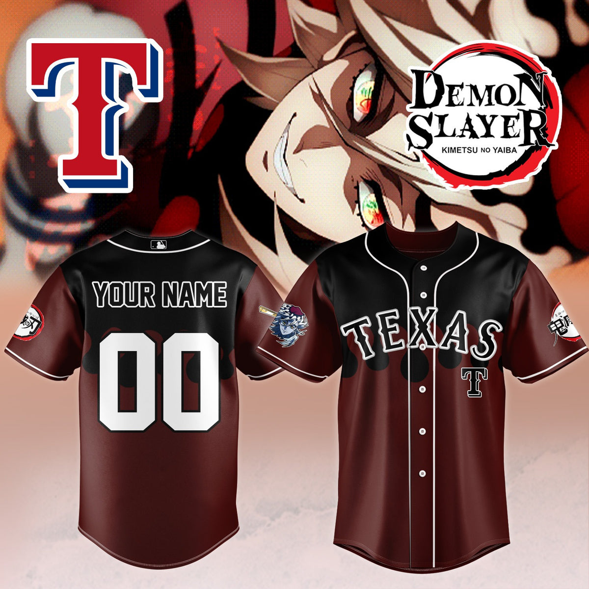 Texas Rangers _ Limited Edition Demon Slayer Jersey 2025 Custom Name & Number