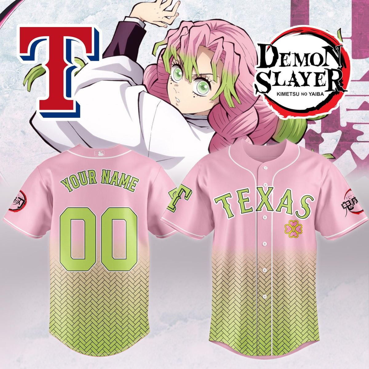 Texas Rangers _ Limited Edition Demon Slayer Jersey 2025 Custom Name & Number