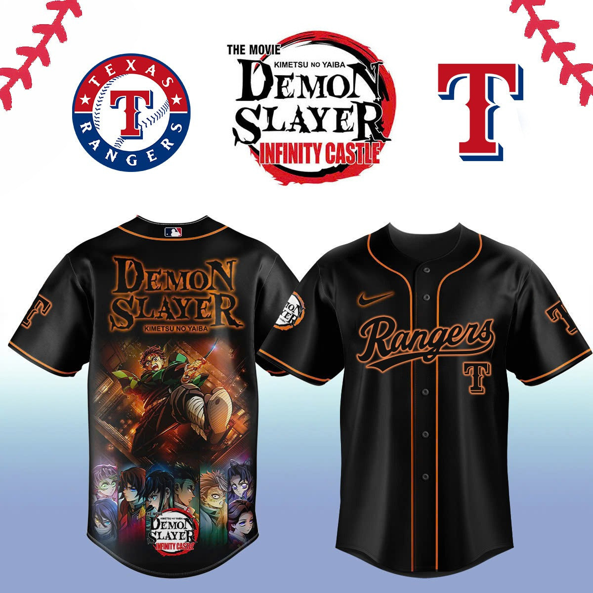 Texas Rangers _ Limited Edition Demon Slayer Jersey 2025