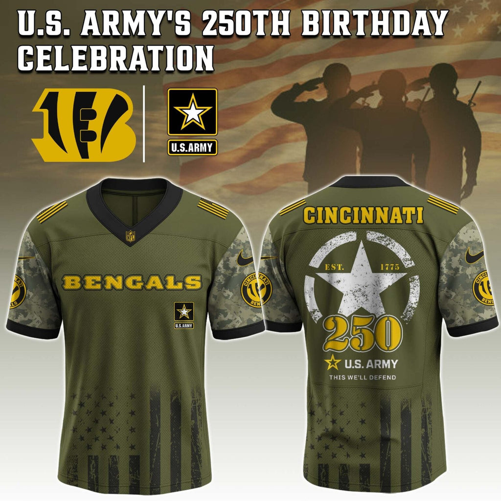 Cincinnati Bengals NFL x U.S. ARMY'S 250TH Birthday Special Edition Jersey
