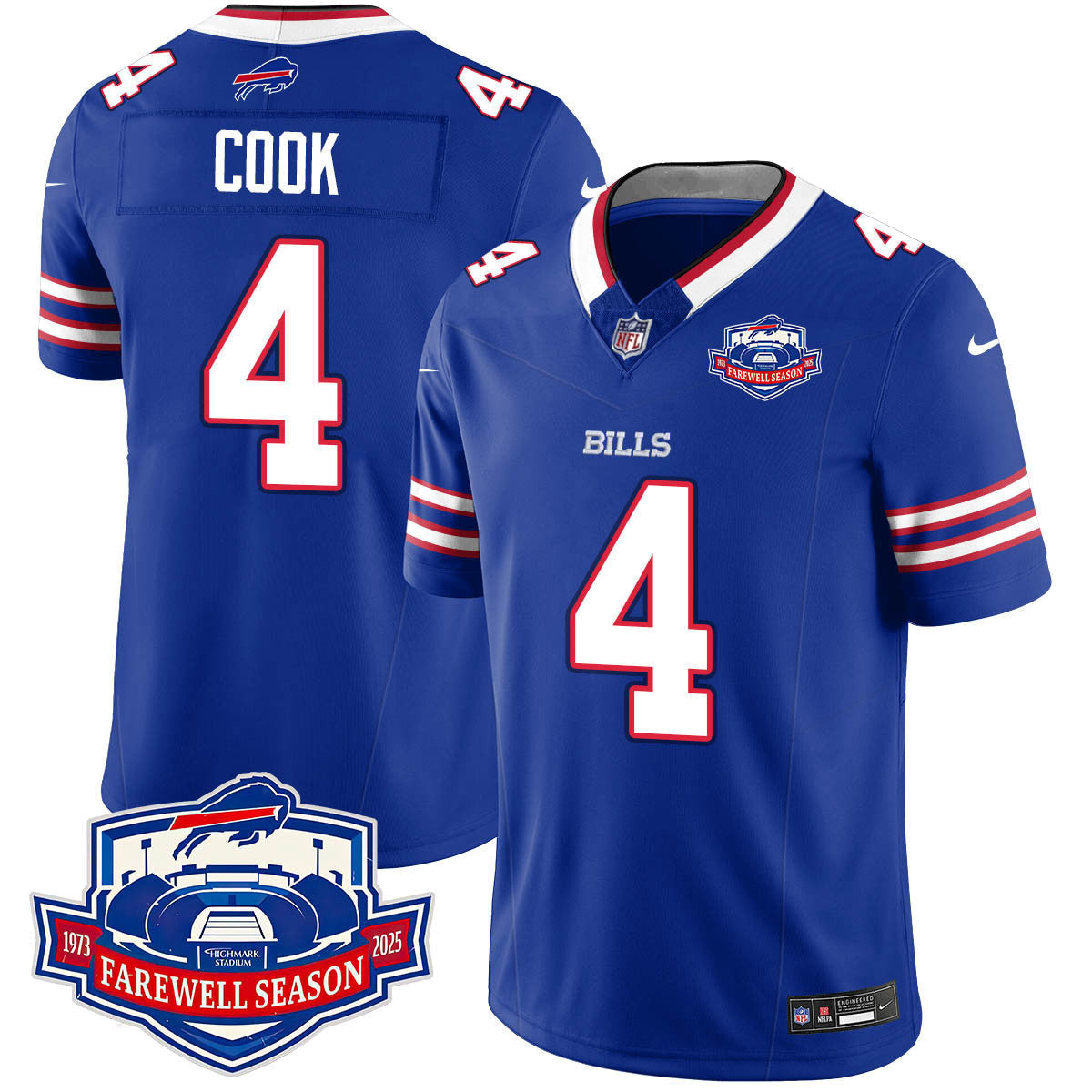 Buffalo Bills 2025 Jersey All Stitched - Farewell to Highmark Stadium