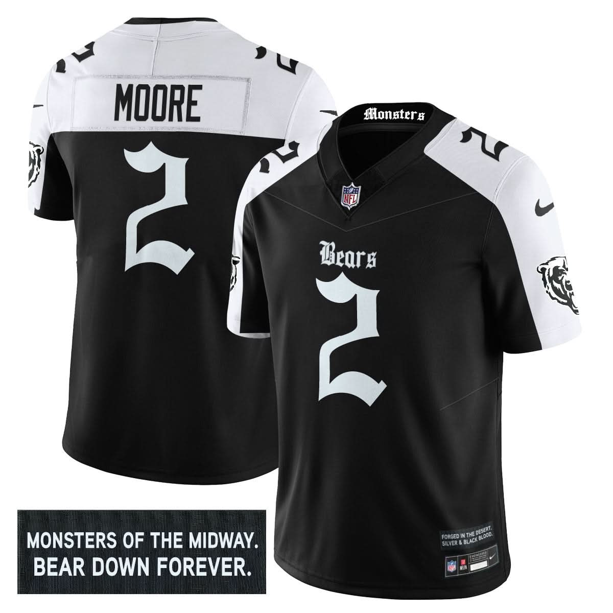 Chicago Bears 'Gothic Monsters Edition' Vapor Limited Jersey - All Stitched