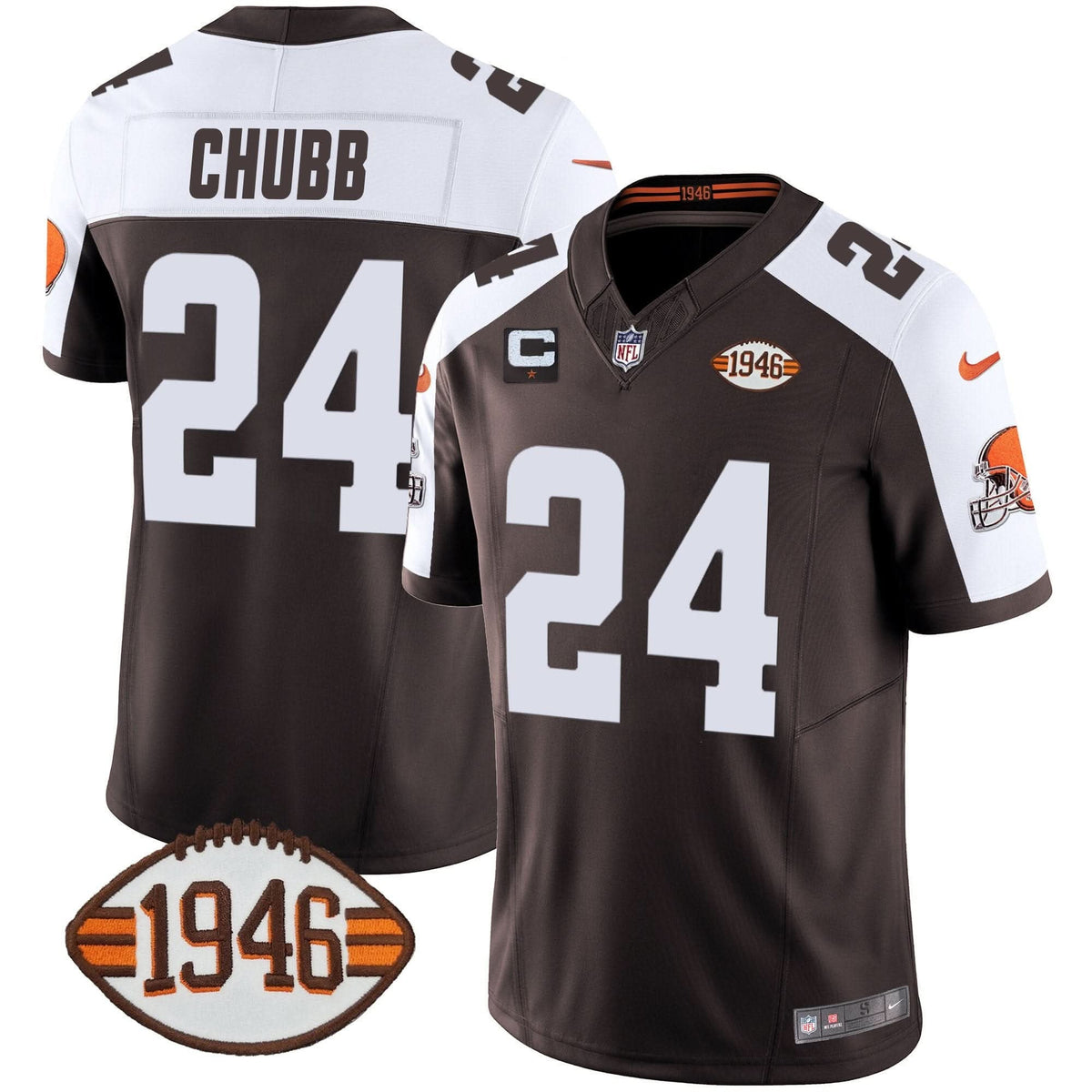 Browns 1946 75th Anniversary Patch Jersey - All Stitched