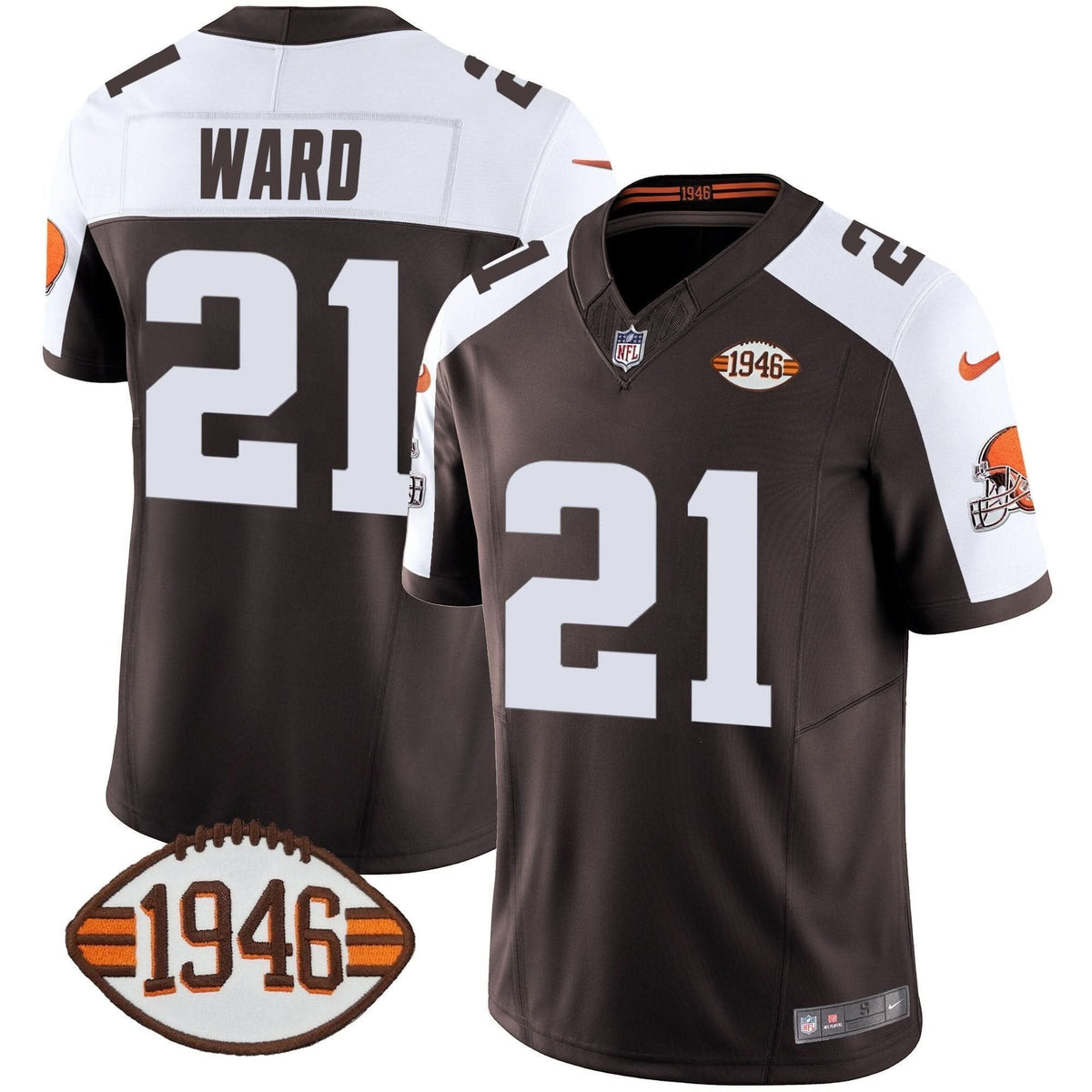 Browns 1946 75th Anniversary Patch Jersey - All Stitched