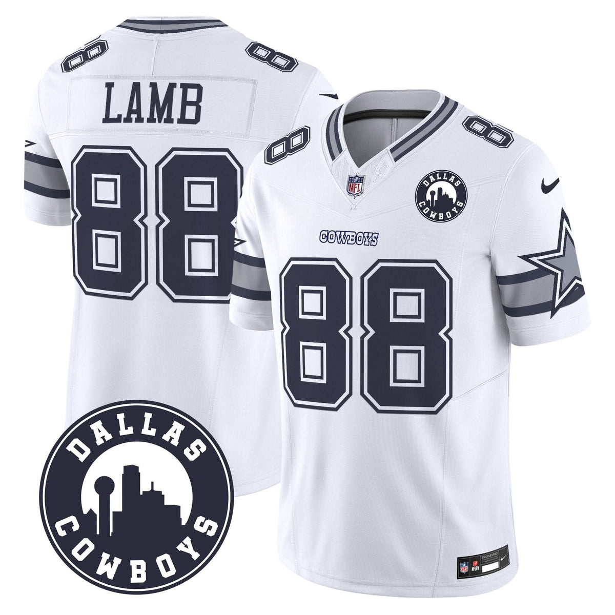 Cowboys "Dallas City" Patch Vapor Limited Jersey - All Stitched