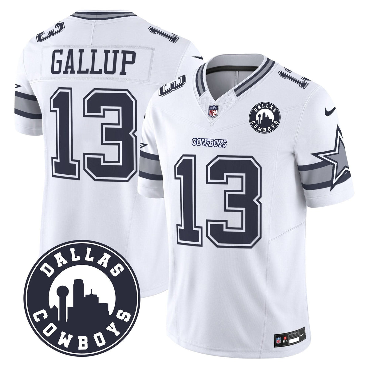 Cowboys "Dallas City" Patch Vapor Limited Jersey - All Stitched
