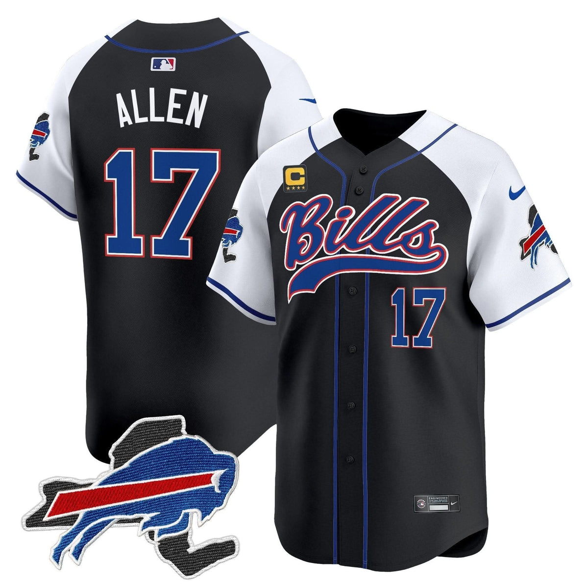Buffalo Bills 2024 New York Patch Vapor Baseball Jersey - All Stitched