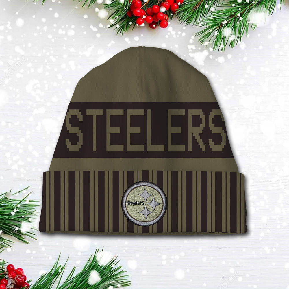 Pittsburgh Steelers 2025 Salute to Service Beanie Hat