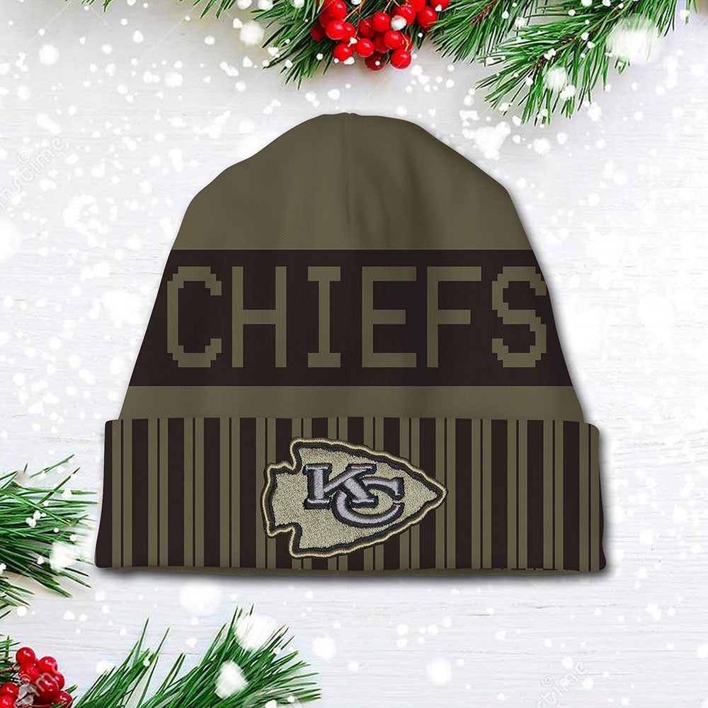 Kansas City Chiefs 2025 Salute to Service Beanie Hat