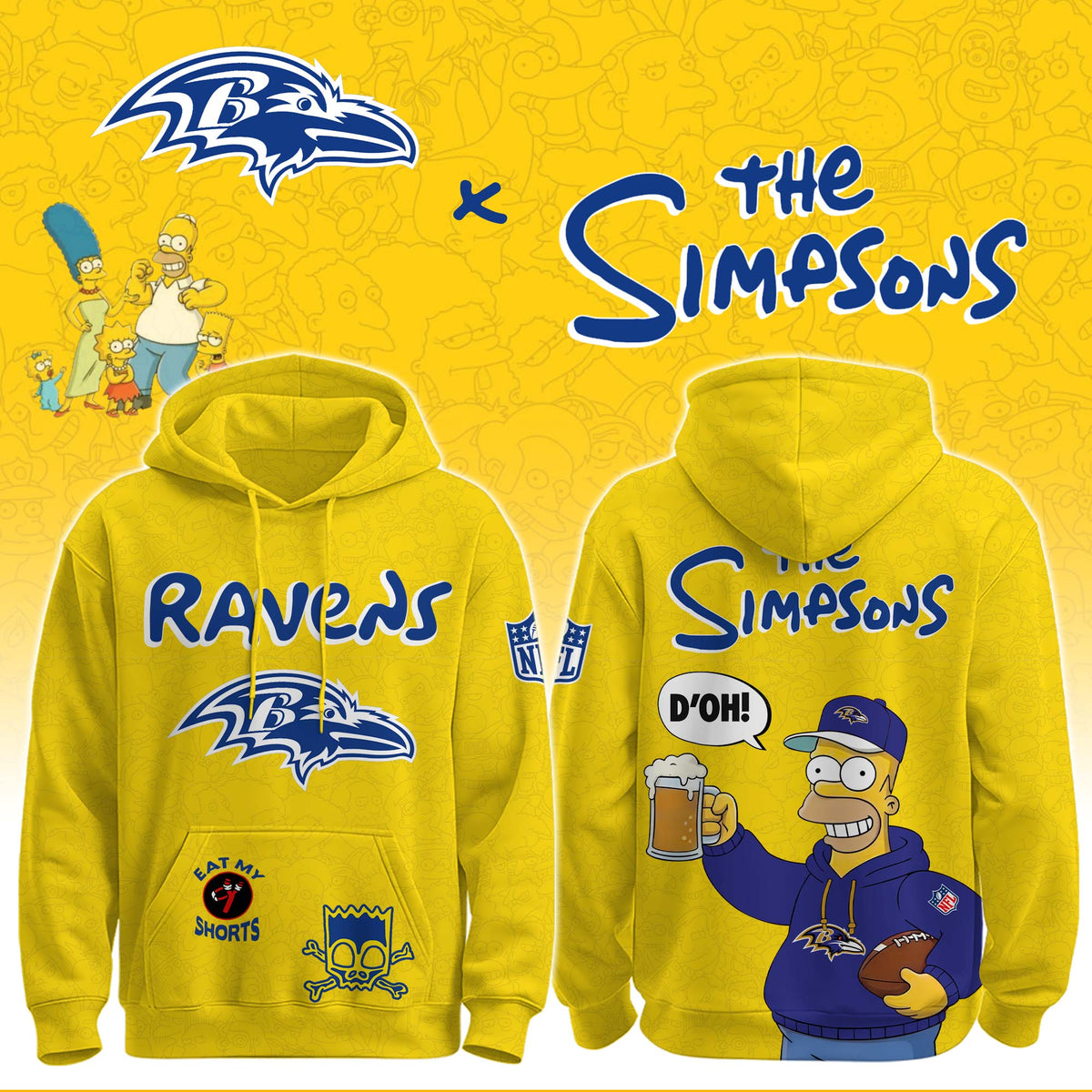 Ravens x The Simpsons Crossover Hoodie