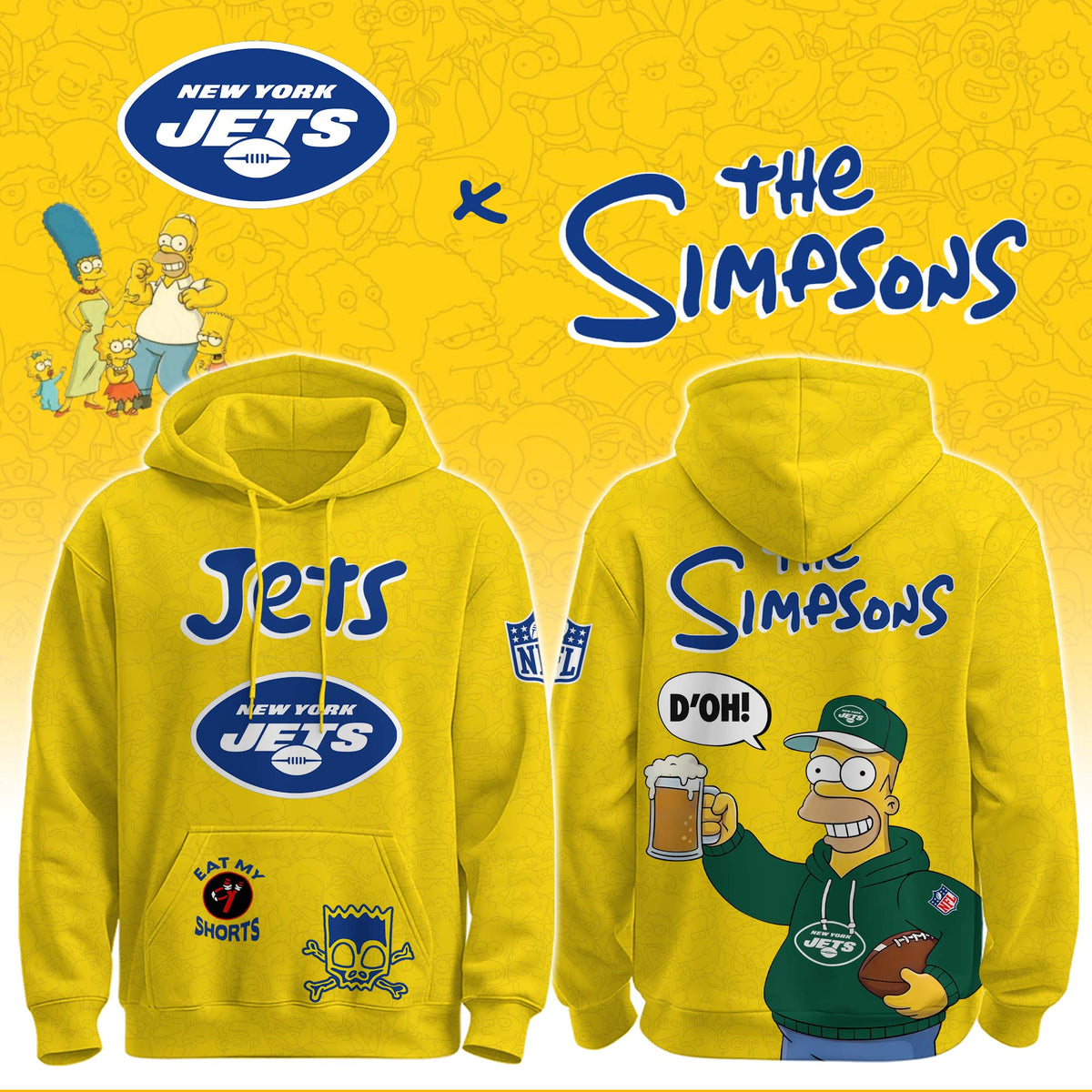 Jets x The Simpsons Crossover Hoodie