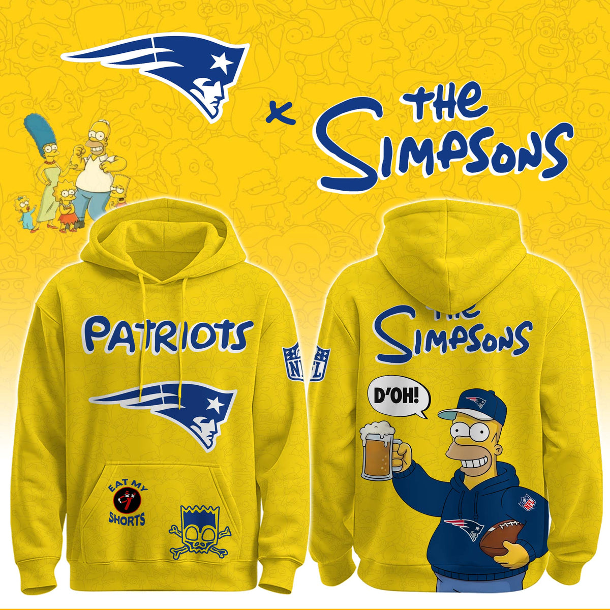 Patriots x The Simpsons Crossover Hoodie