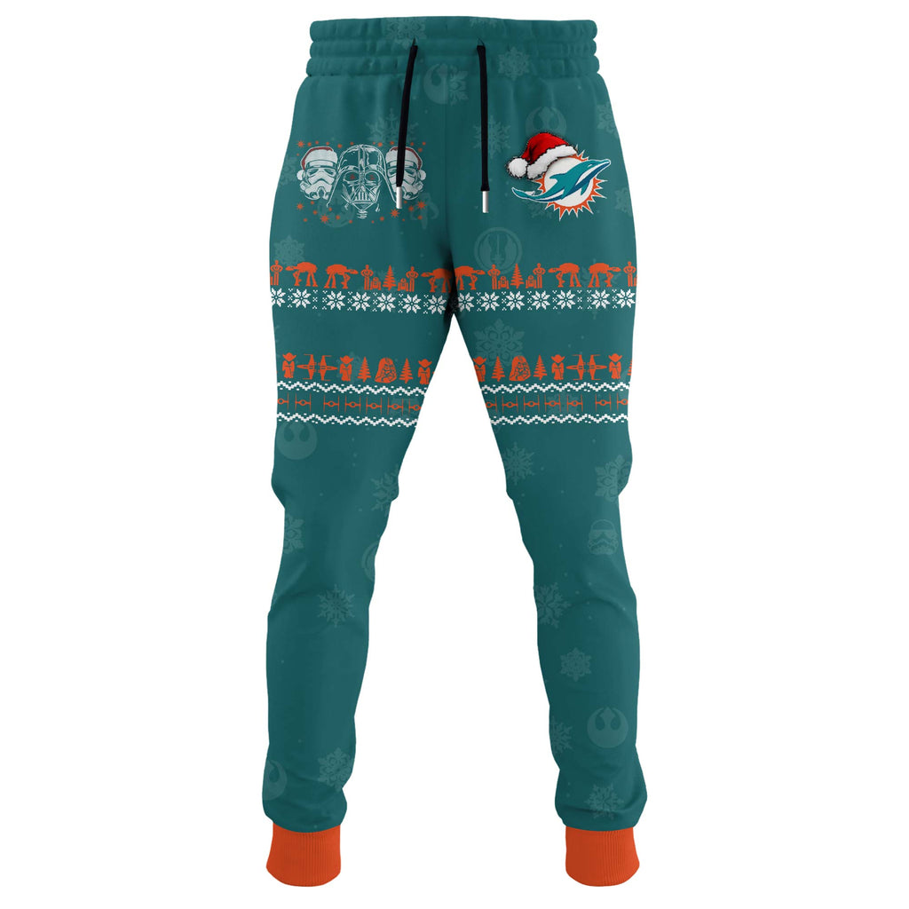 Unisex Dolphins Merry Christmas The Force Edition Hoodie