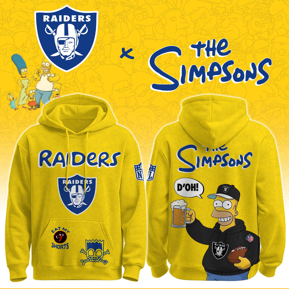 Raiders x The Simpsons Crossover Hoodie