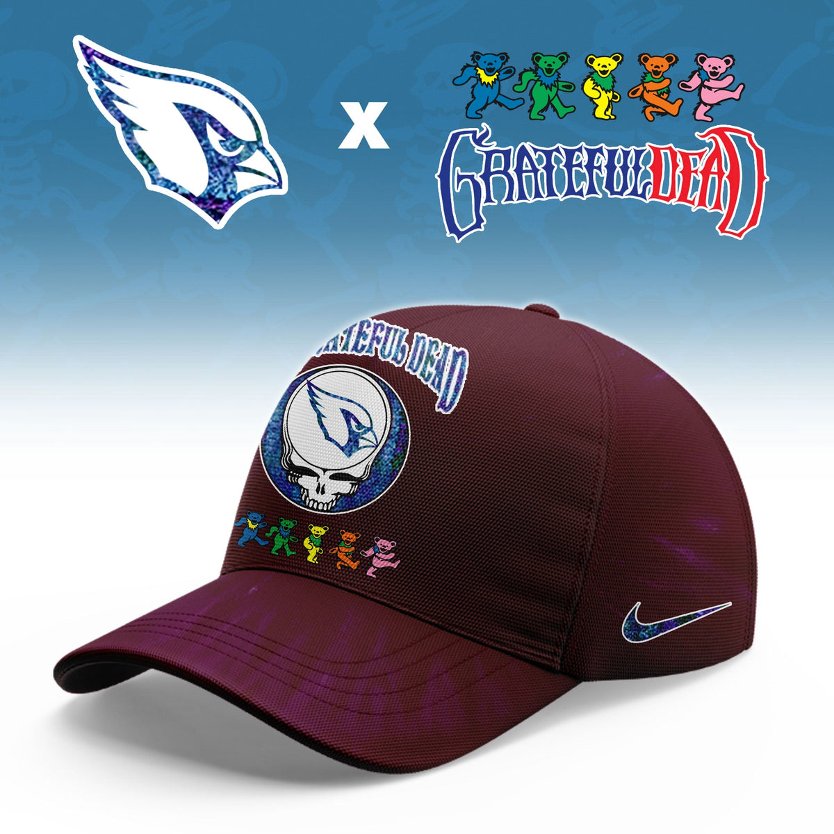 _Arizona Cardinals Grateful Dead Limited Hoodie