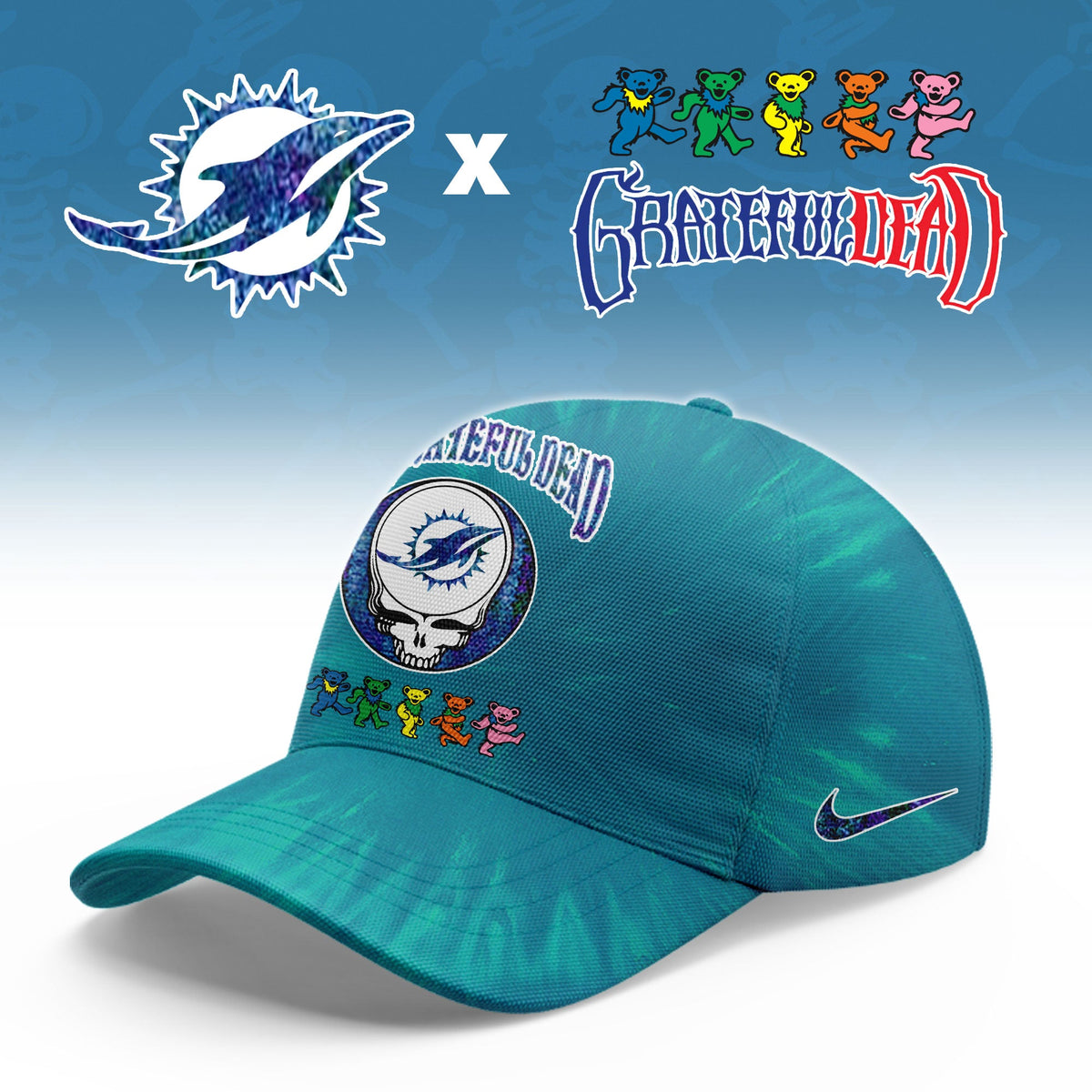 _Miami Dolphins Grateful Dead Limited Hoodie