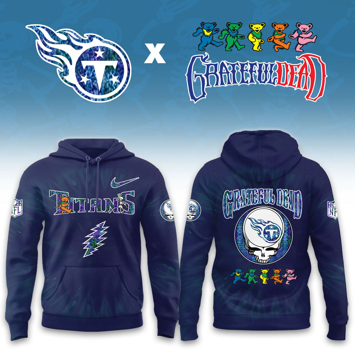 _Tennessee Titans Grateful Dead Limited Hoodie