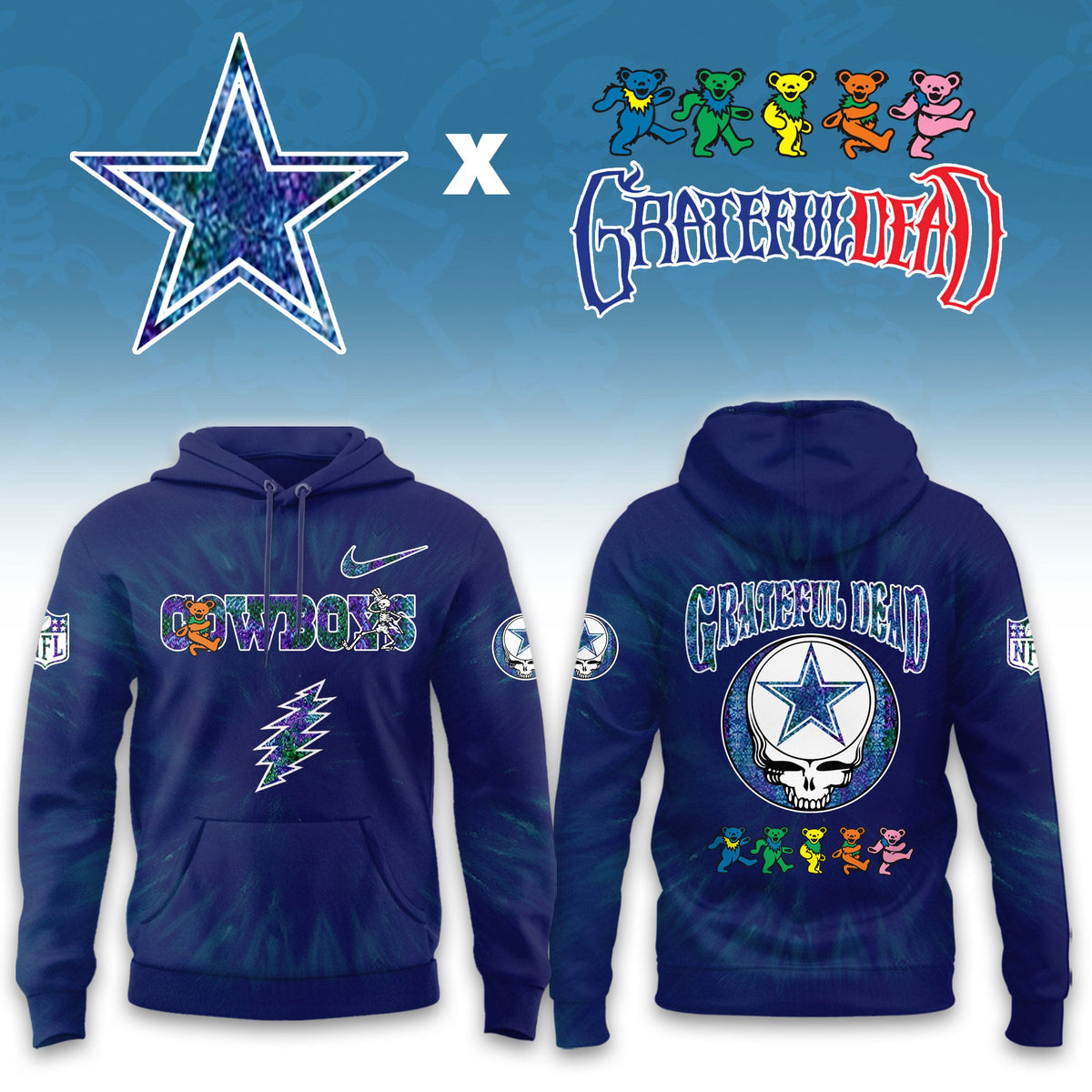 _Dallas Cowboys  Grateful Dead Limited Hoodie