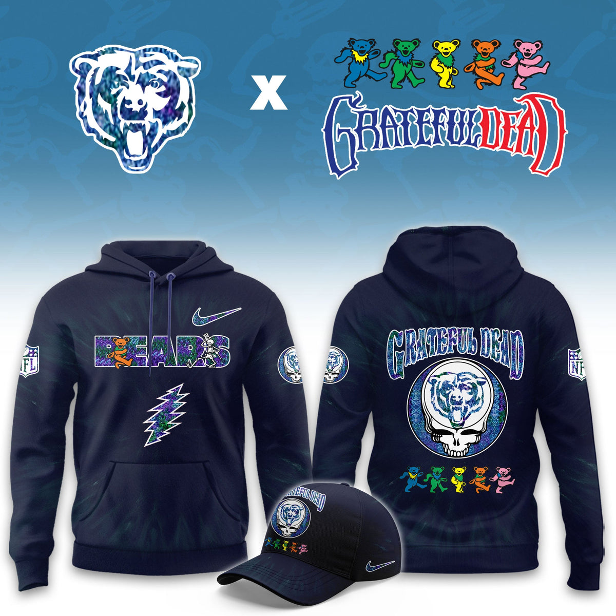 ...Chicago Bears Grateful Dead Limited Hoodie