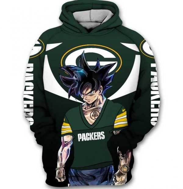 Green Bay Packers NFL Goku Dragon Ball 3d Hoodie