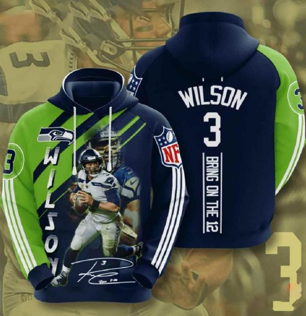 Wilson Nfl Seattle Seahawks 3d Hoodies