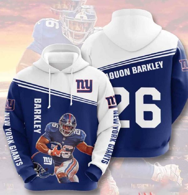 Barkley Nfl New York Giants 3d Hoodies