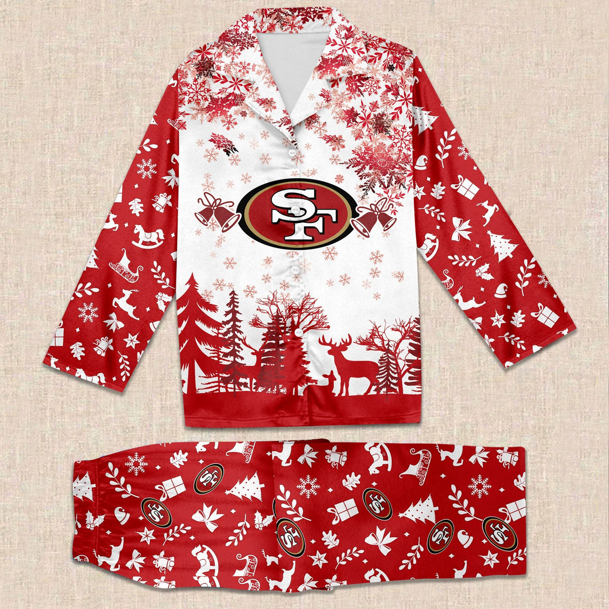 NFL Team Christmas Theme 3D Pajamas