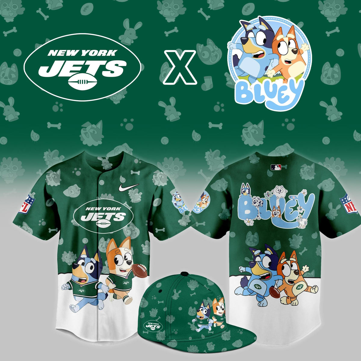 NY.Jets x Bluey Night Limited Jersey