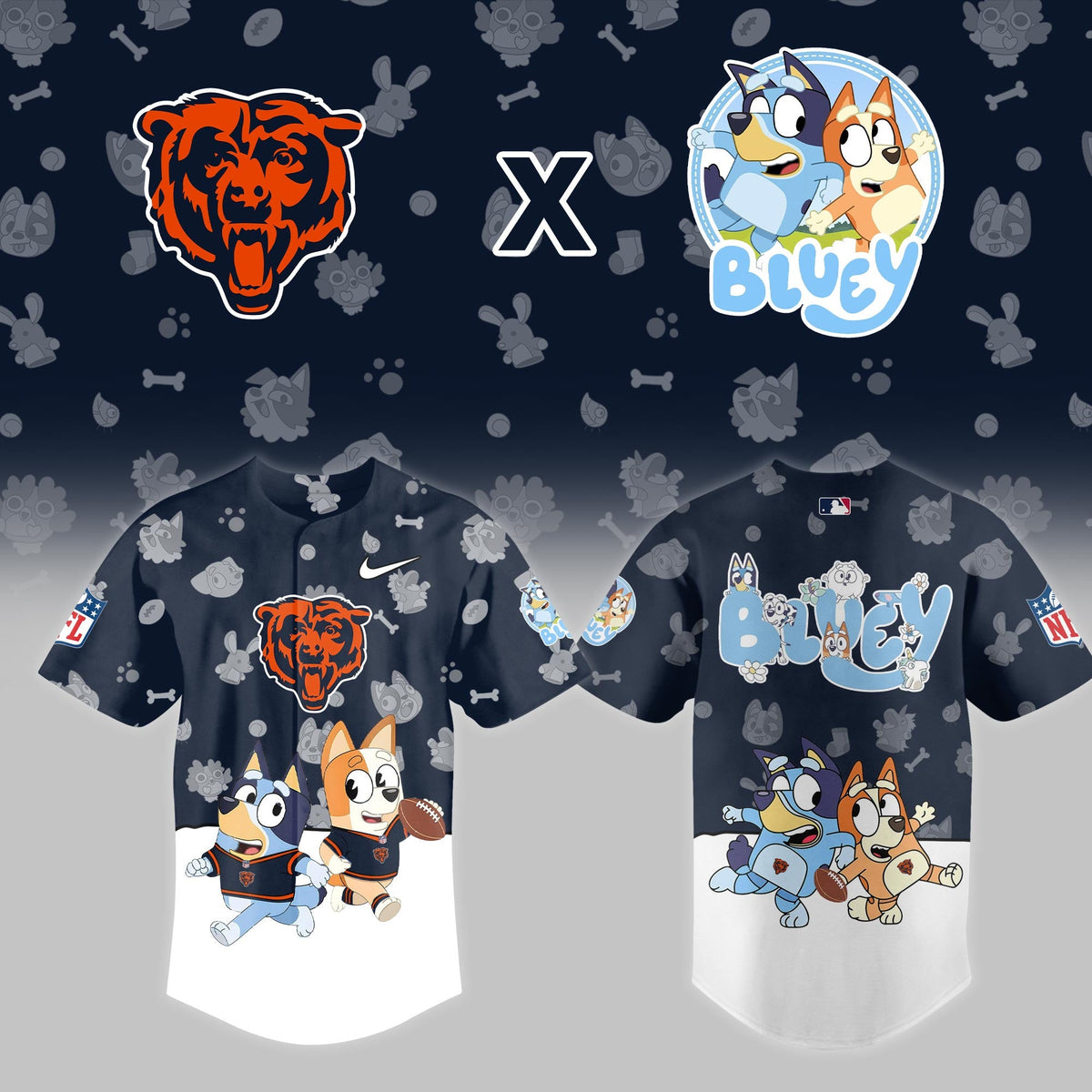 C.Bears x Bluey Night Limited Jersey