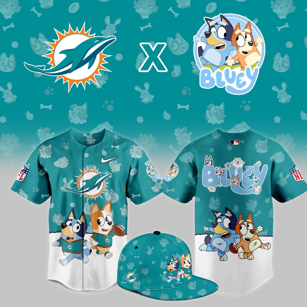 M.Dolphins x Bluey Night Limited Jersey