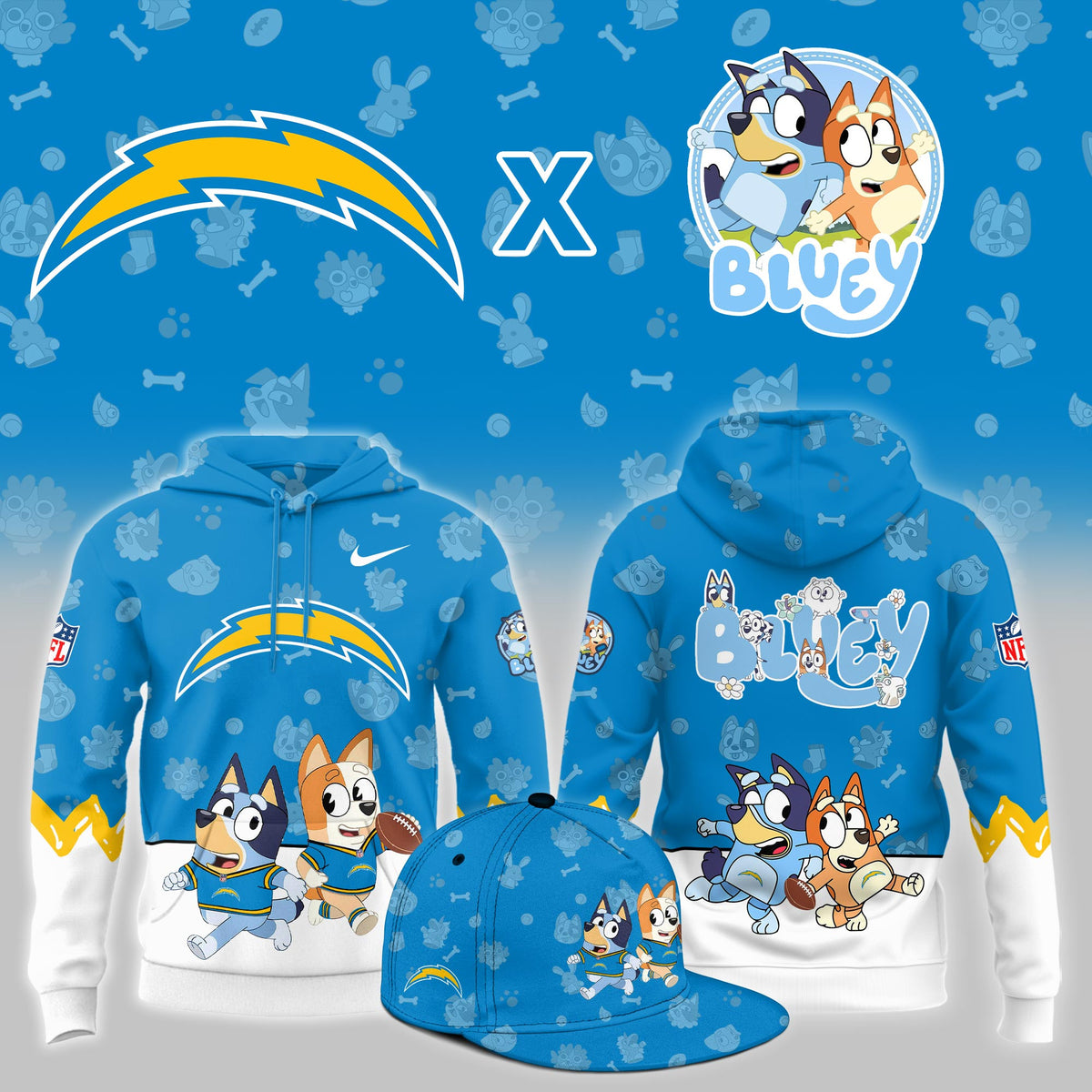 LA.Chargers x Bluey Night Limited Hoodie