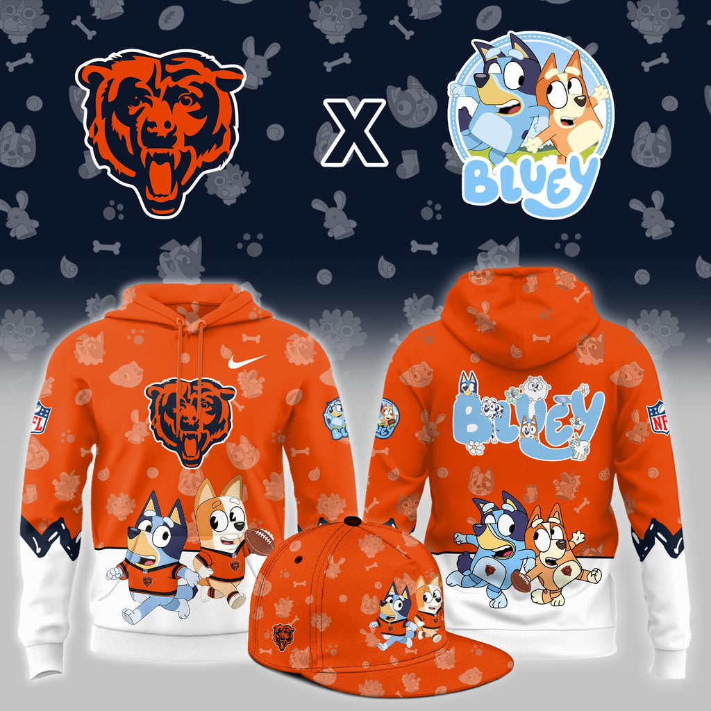 C.Bears x Bluey Night Limited Orange Hoodie