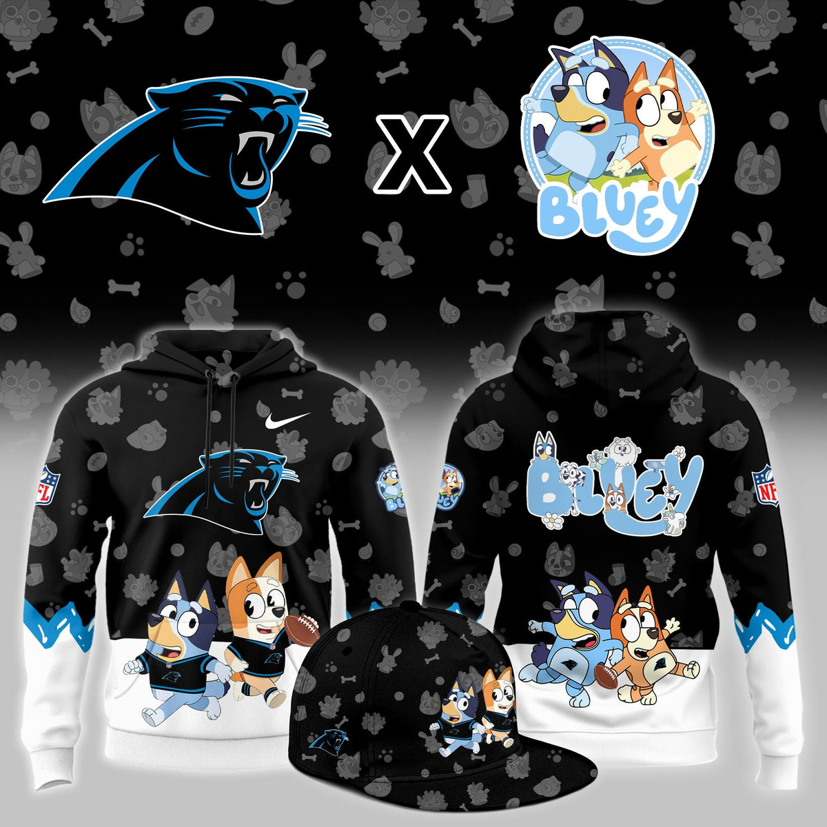 C.Panthers x Bluey Night Limited Hoodie