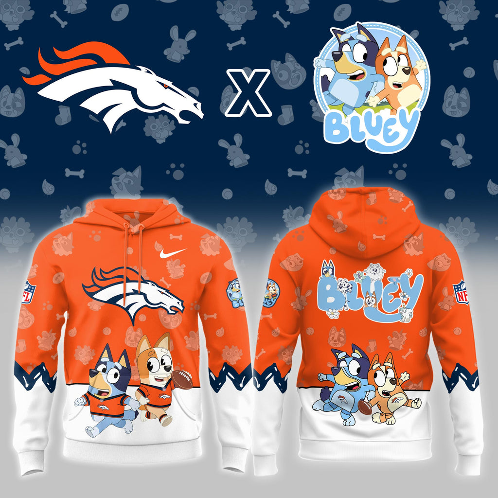 D.Broncos x Bluey Night Limited Orange Hoodie