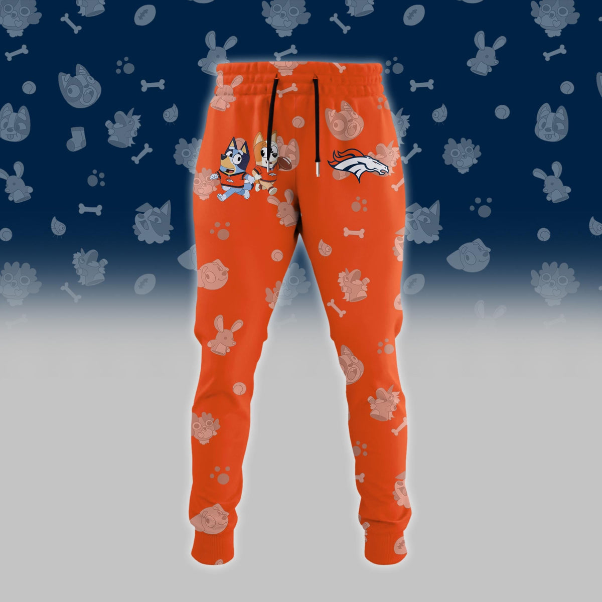 D.Broncos x Bluey Night Limited Orange Hoodie