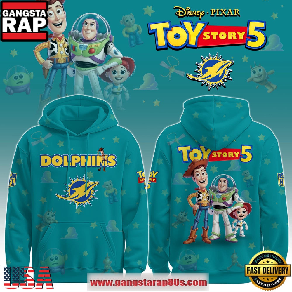 Miami Dolphins NFL x Toy Story 5 Limited Edition Hoodie Shirt