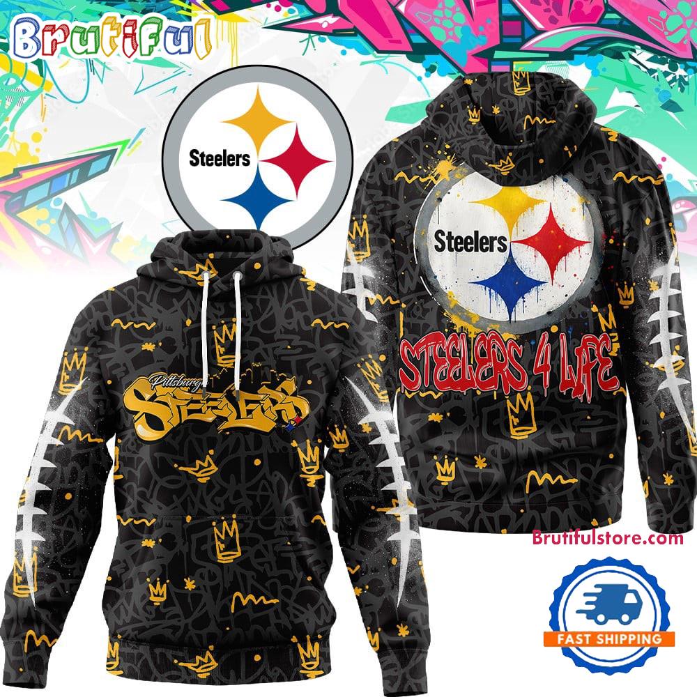 Pittsburgh Steelers NFL Special Graffiti My Team 4 Life All Over Print Hoodie Shirt